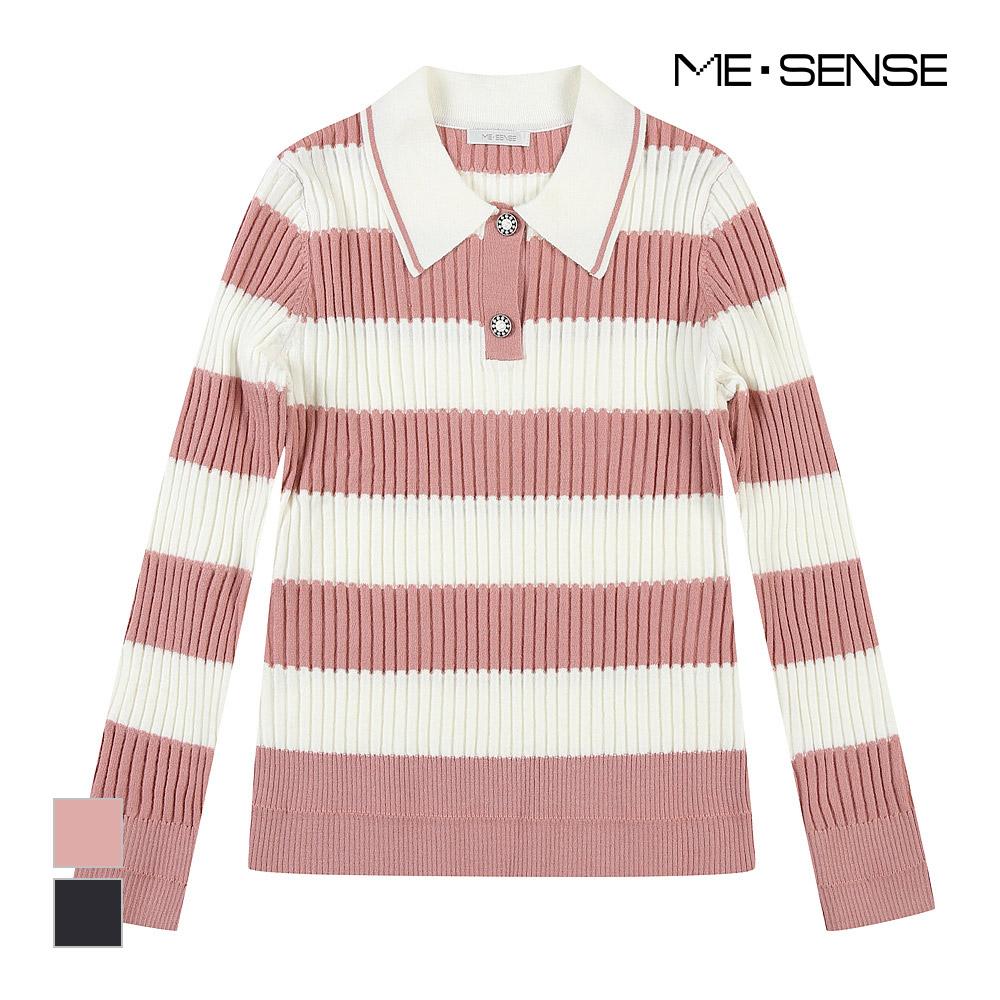 MESENSE Striped Collar Knit_Mb3Yknmd10Z