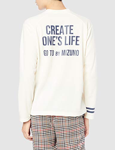 Mizuno PANAM Breath Thermo Light Inner Crew Neck T-Shirt, Cold Weather, Travel, Outdoor, Go To by B2JA0594, Pristine White, Size M