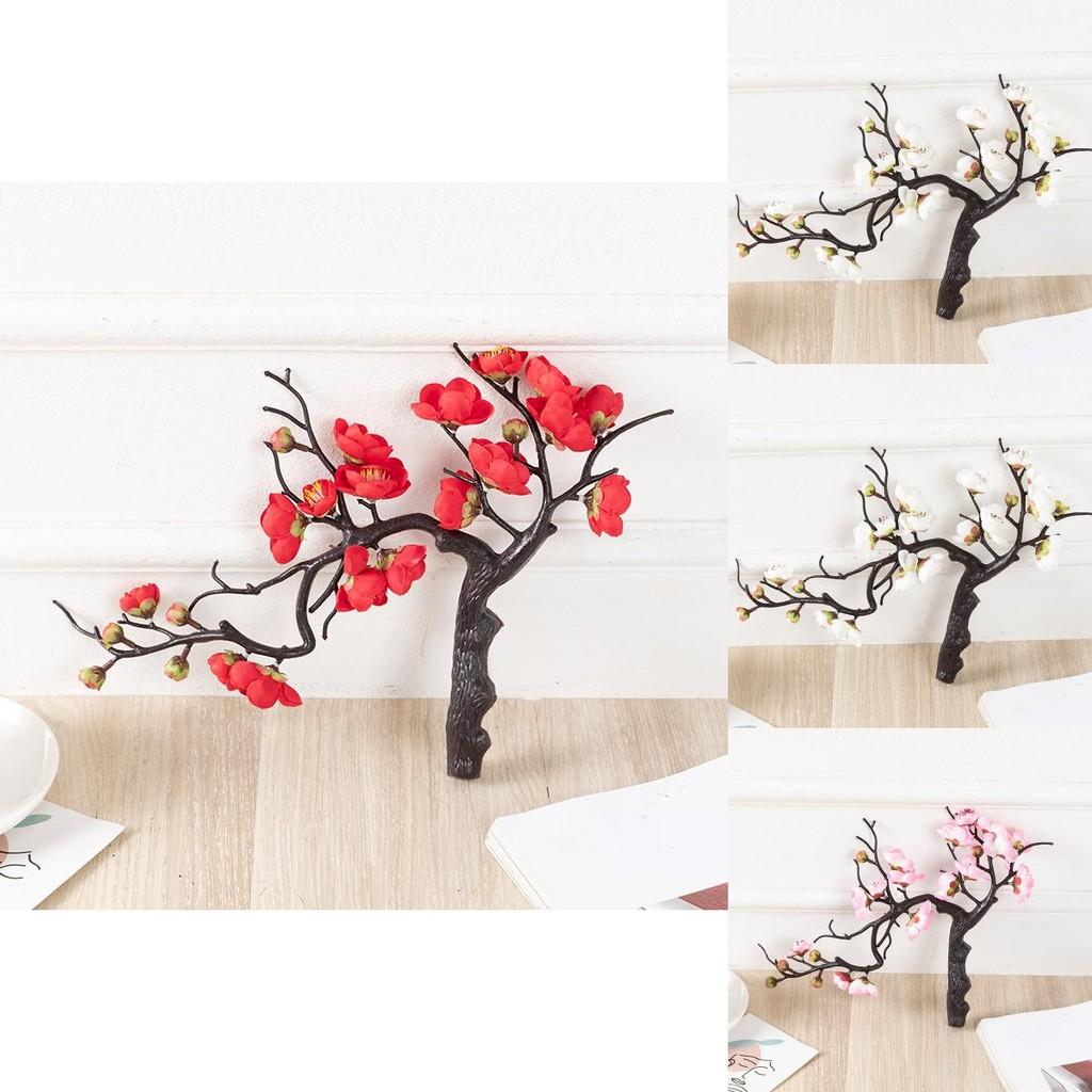 Artificial Flower Bonsai Plum Tree With Silk Flowers For Home Decor And Photography Props