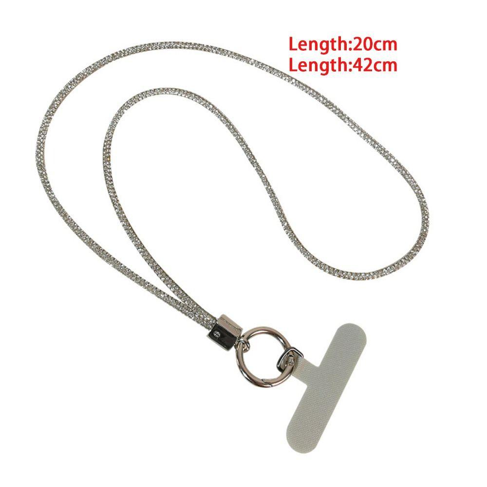 Short Wrist Style Rhinestone Phone Lanyard Long Hanging Mobile Phone Strap Phone Case Accessories