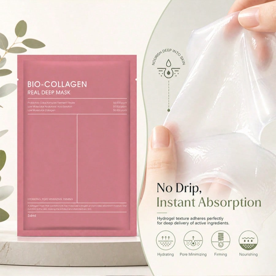1/3/5pcs Sleep Collagen Hydrating Facial Mask, Contains Hyaluronic Acid And Niacinamide, Facial Care