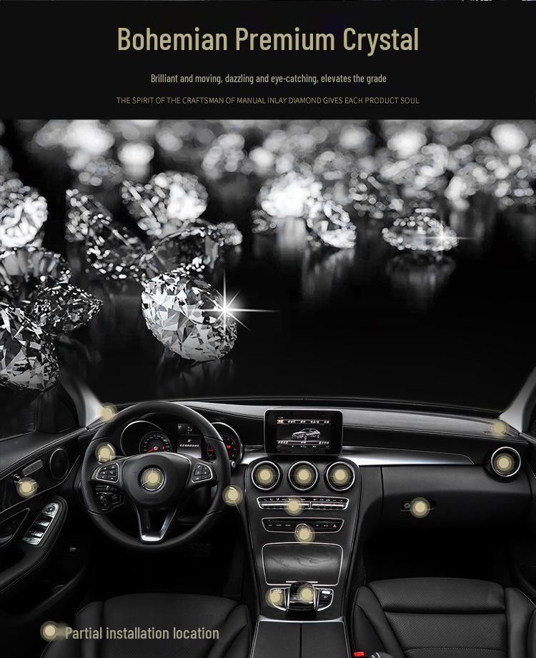 Mercedes-Benz C-Klasse/GLC/E-Klasse Mittelkonsolenverkleidung und Knopfdekoraufkleber.