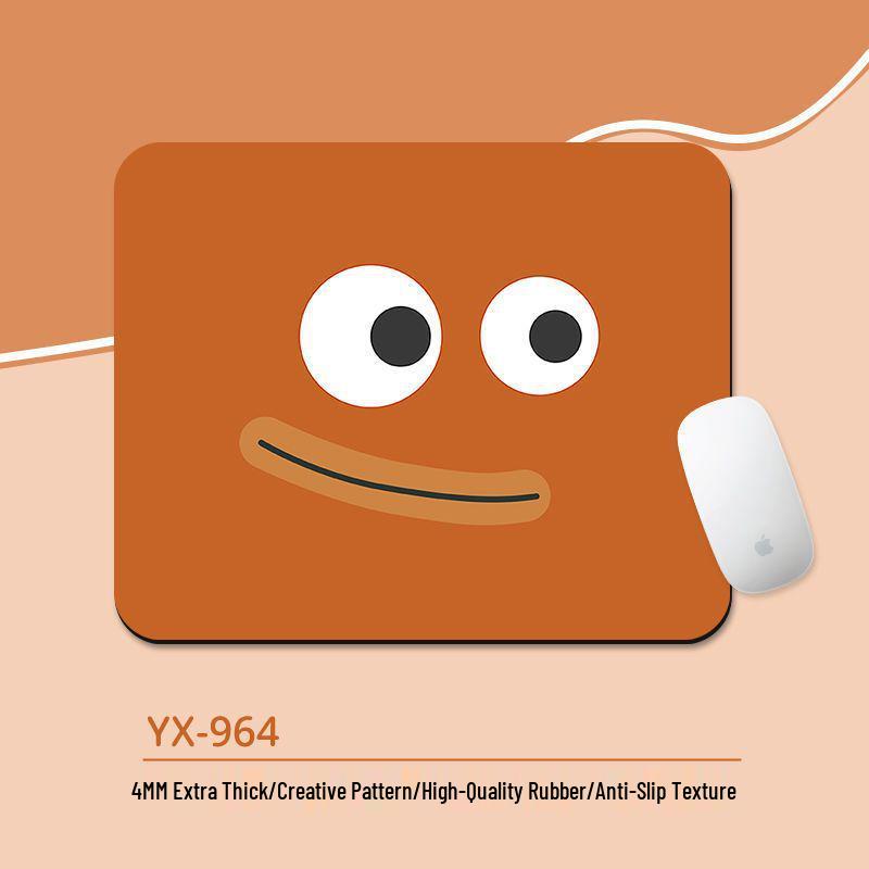 Compact Emoji Mouse Pad with Soft Wrist Rest for Office & Gaming