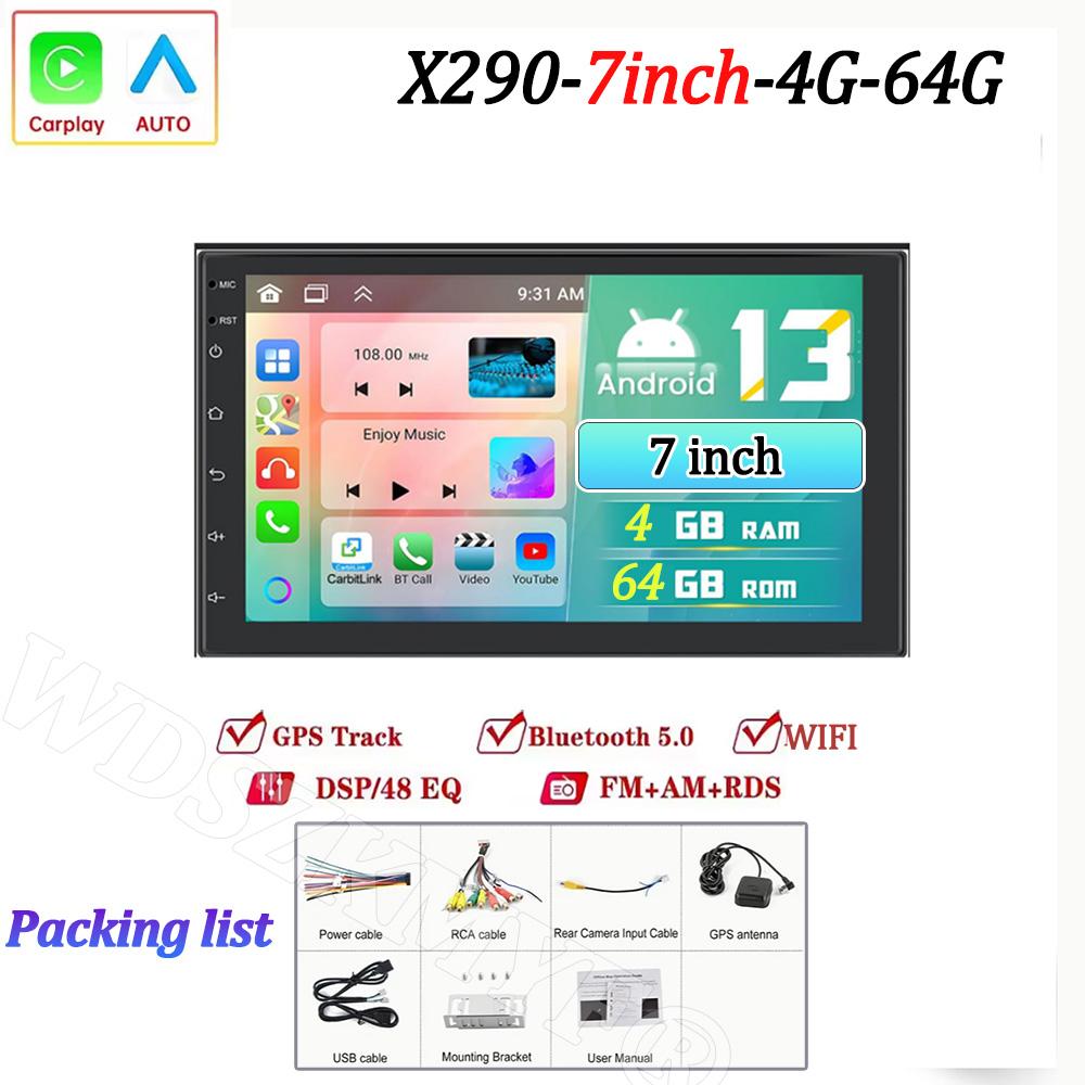 7"/9"/10" Universal 2Din Car Radio 4GB Android 13 Carplay Android Auto GPS BT Automotive Multimedia Car Intelligent Systems