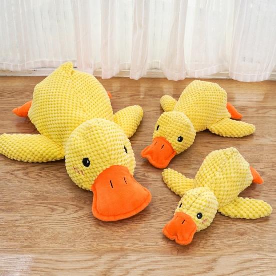 Uklidňující kachna Hračka pro psa Quack-Quack Kachna Plyšová hračka pískací kachna Interaktivní Žvýkací hračka Žvýkací štěně Žlutá kachna