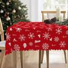 1 Stück Weihnachtliche Runde und Rechteckige Tischdecke, Verschiedene Größen, Weihnachtliche Schneeflocke Exquisite Dekorationen, Rote Tischdecke, Weihnachts-Hof T