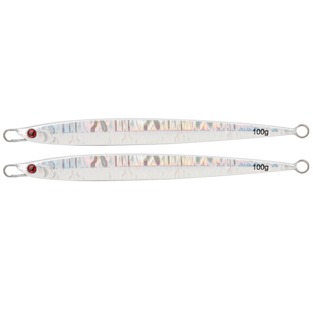 2Pcs Simulation Fish Shape Lure Bait Fishing Tackle Vivid Swimming Posture Laser Silver