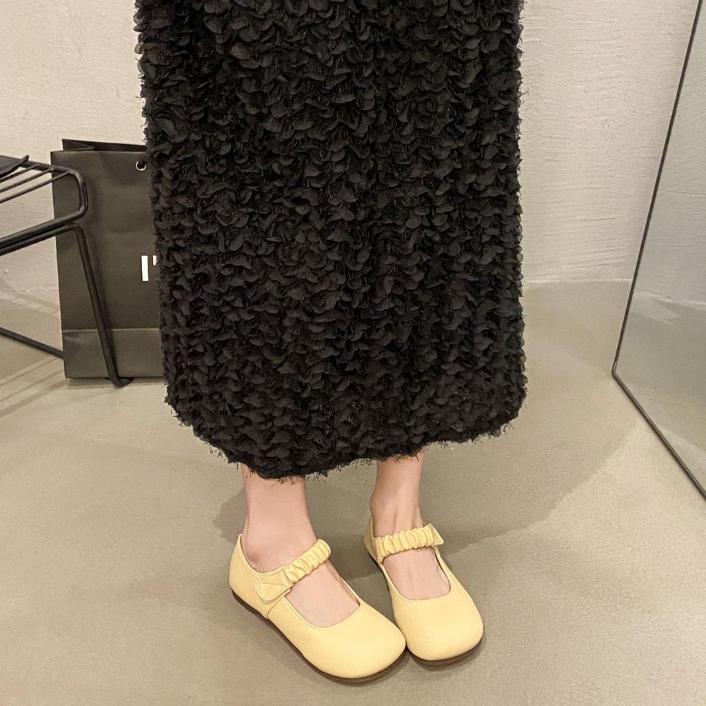 Mary Jane women's shoes soft leather 2025 spring and autumn versatile flat-soled single shoes late evening breeze gentle shoes soft-soled comfortable