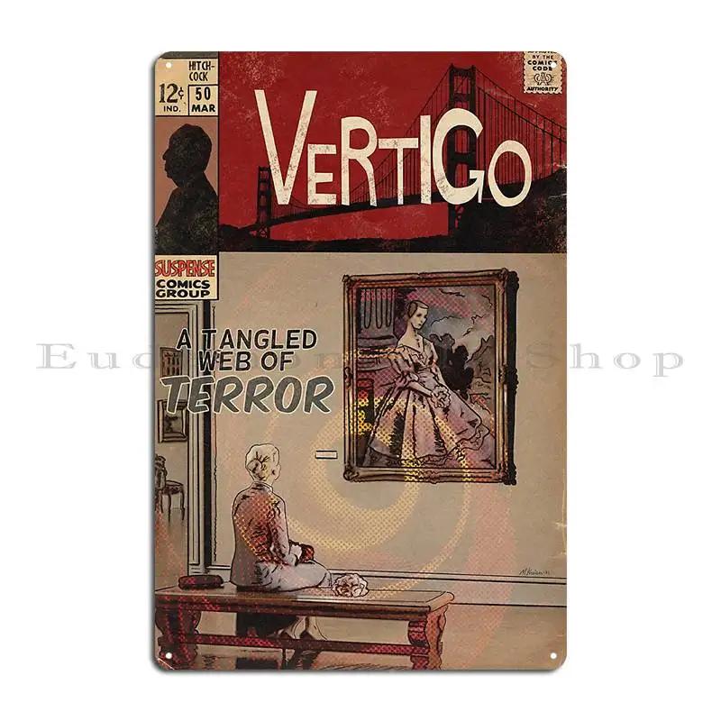 Vertigo Poster Minimalista Alfred Hitchcock James Stewart Kim Novak BY CALLISC  Metal Plaque Garage Designing Tin Sign Poster