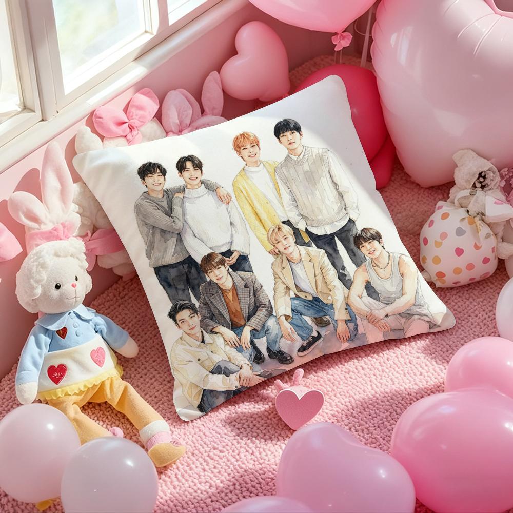 Kpop SSSSF Cushion Cover Pattern Printed Pillowcase for Living Room Sofa Cushion Cover  Bedroom Decor
