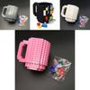 Bunter DIY Bausteinbecher mit 350 ml Fassungsvermögen Plastik-Kaffeetasse im europäischen Stil