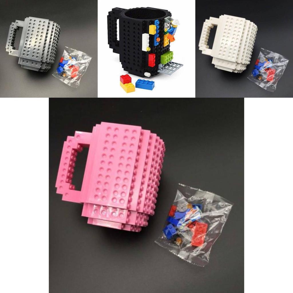 Bunter DIY Bausteinbecher mit 350 ml Fassungsvermögen Plastik-Kaffeetasse im europäischen Stil