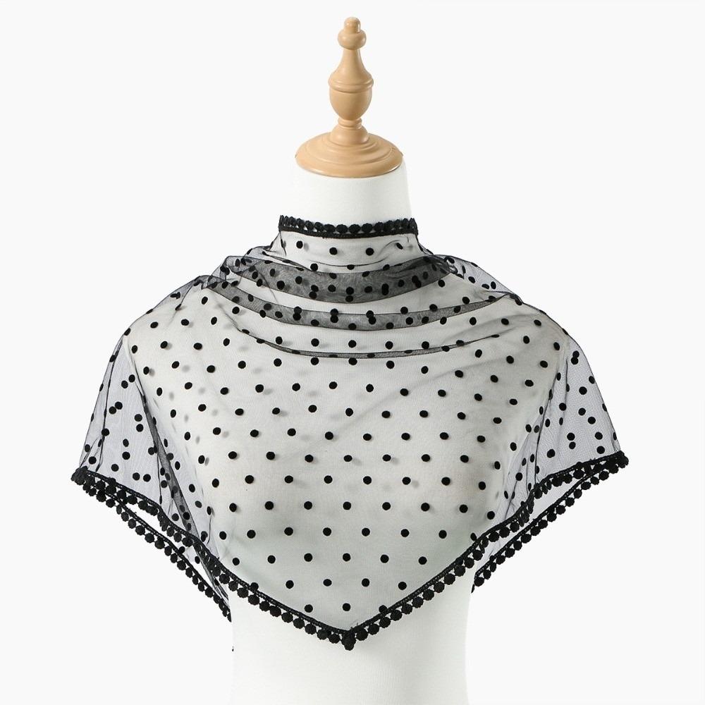 White Dot Lace Scarf Thin Hair Scarf Headband New Foulard Bandana  Women