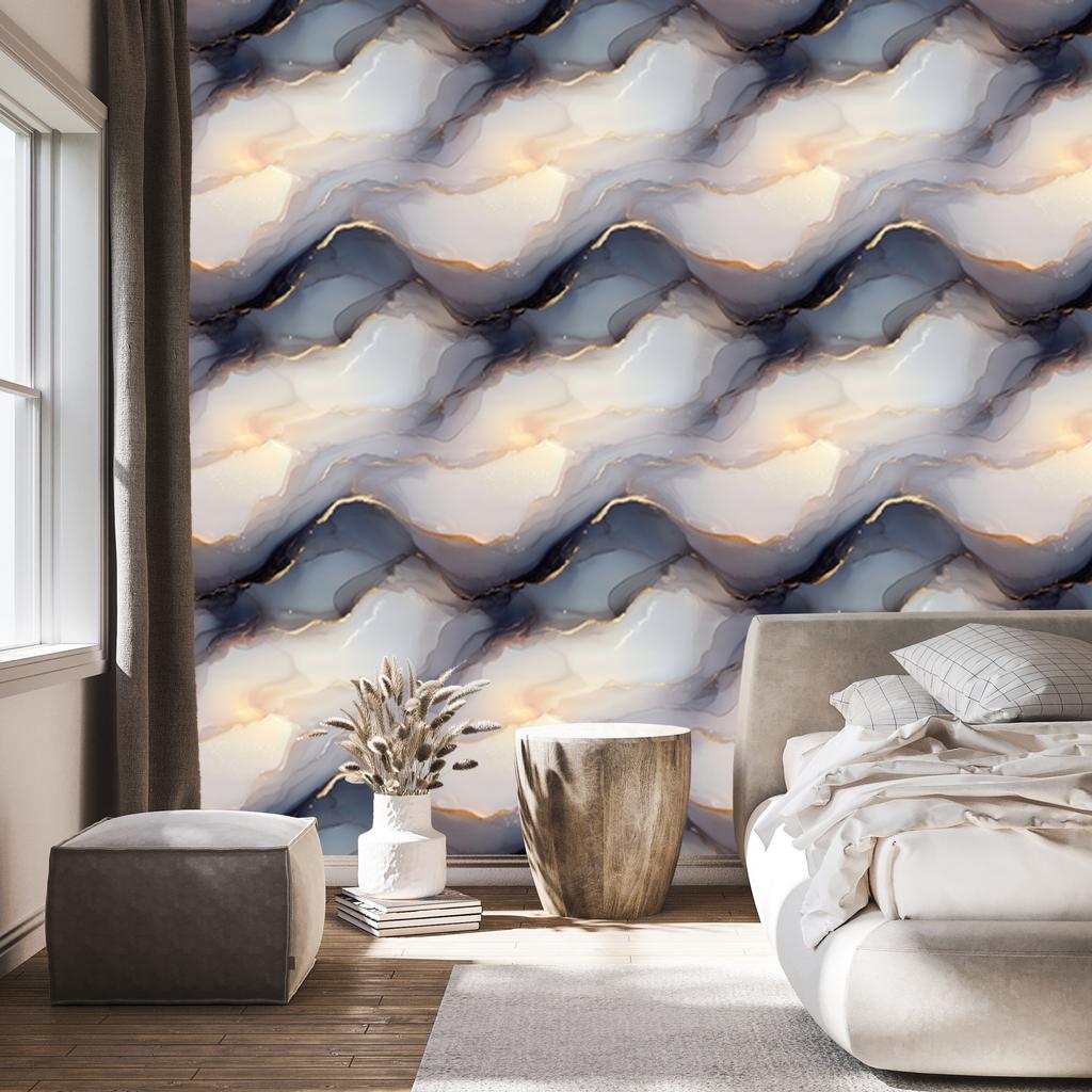 Ink Wallpaper Light Gray, Gray and Cream 50x1000