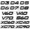 Car Sticker Metal For XC40 XC60 XC90 XC70 S60 S90 V40 V60 V70 D2 D3 D4 D5 D6 D7 D8 AWD Glossy Black Emblem Trunk Decal