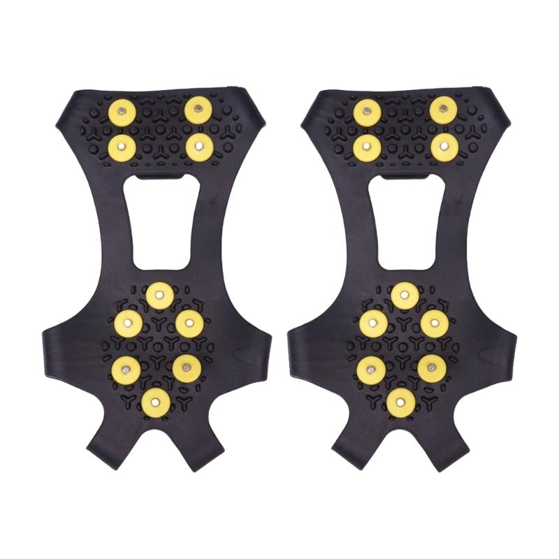 1pair Light weight Ice Cleats Grip Spikes Antiskid Tractions Grip Snow Grip for Winter Climbing and Snow Adventure