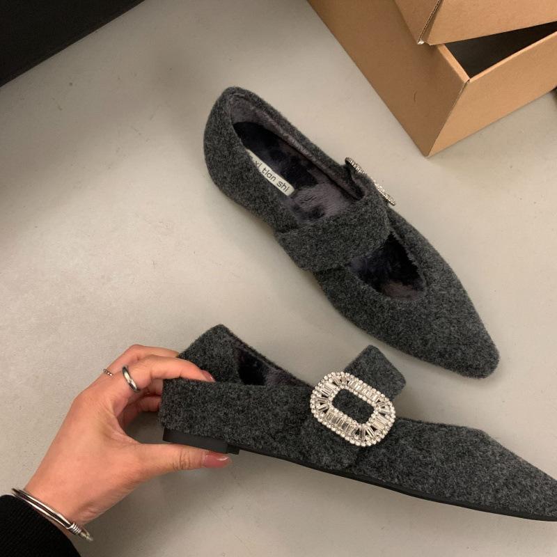 

2025 весна и осень новая мода универсальные скрытые каблуки ретро Мэри Джейн Мао Мао туфли женская обувь носить Doudou обувь 39