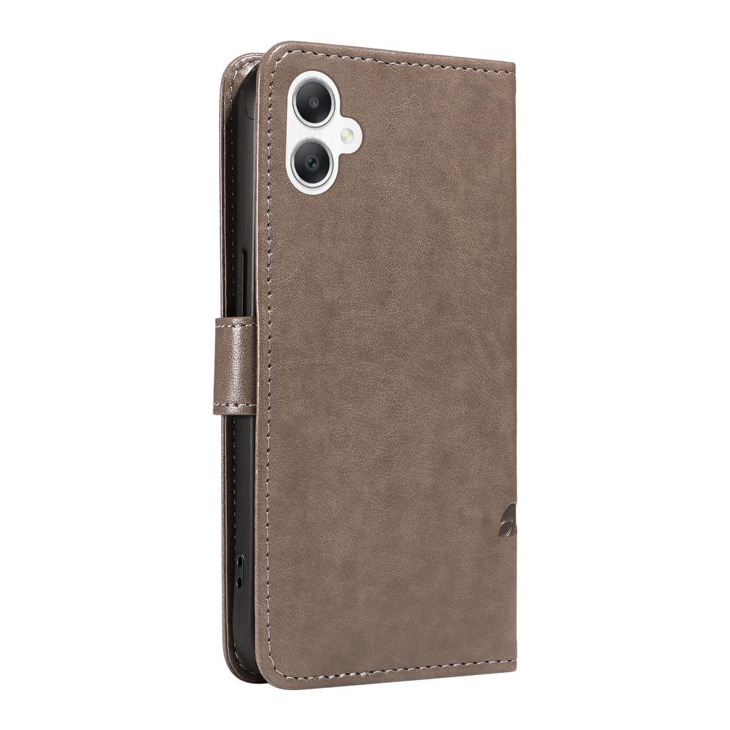 For Samsung Galaxy A06 4G PU Leather Cases Flower Pattern Wallet Stand Phone Cover with Strap