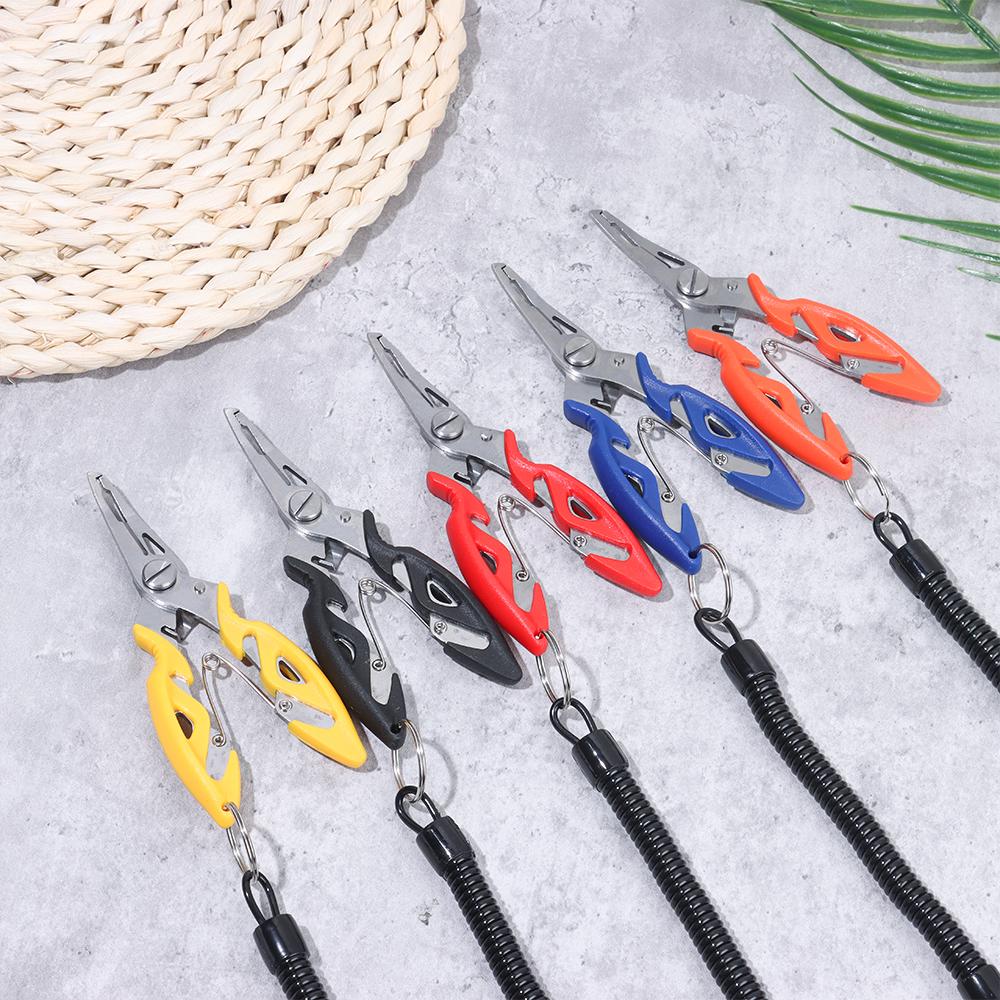 Fishing Pliers Fishing Tackle Stainless Lanyards Hook Recover Split Ring Fishing Accessories Use Tongs Multifunction Scissors