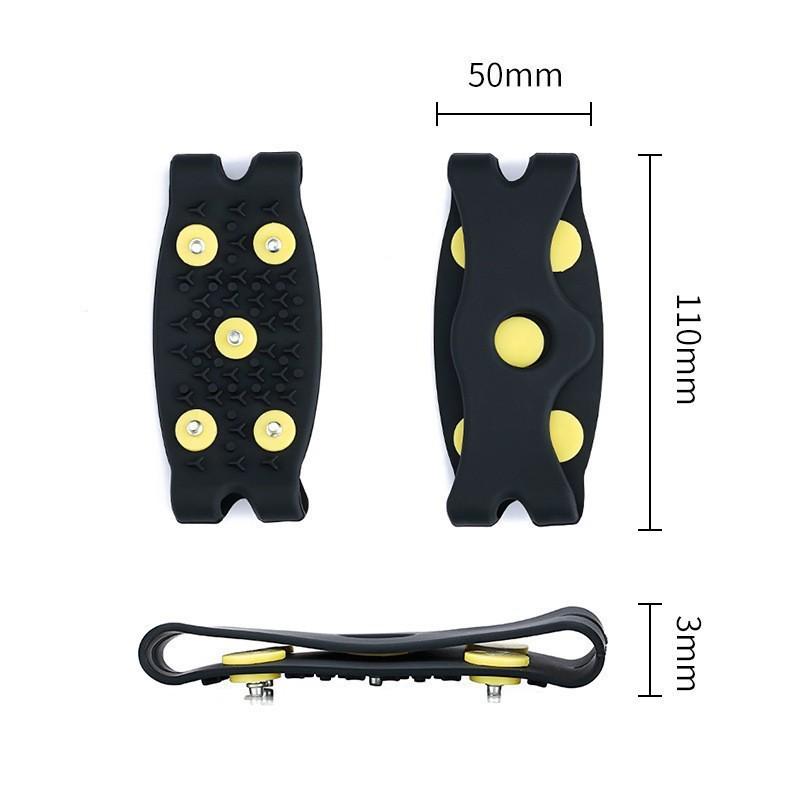 Silicone 5-Tooth Anti-Slip Ice Cleats for Outdoor Rock Climbing, Durable & Easy-to-Wear for Adults & Children.