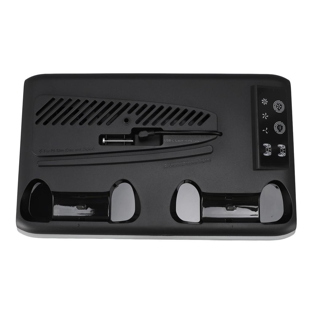 Konsolen-Kühlstation, RGB-Lüfter, Dual-Controller-Ladefunktion, universelles Zubehör mit Headset-Halter