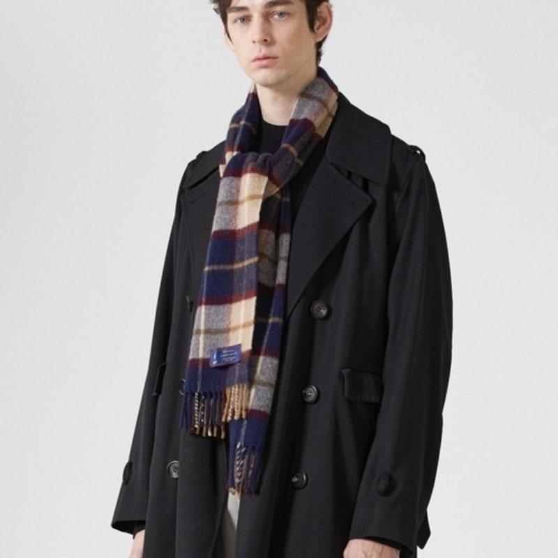 ABRAHAM MOON Merino Wool Muffler 25cm - Winchester Navy