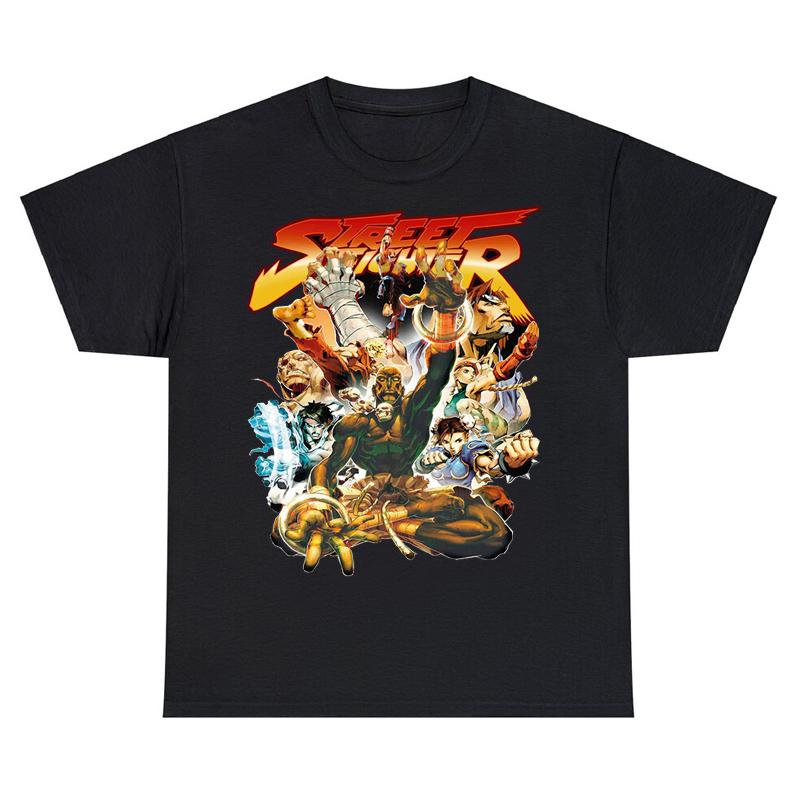 Street Fighter T Shirt Vintage Hip Hop Japanese Anime Harajuku Short Sleeve Streetwear Daily Cotton Tops Casual Unisex T-shirt