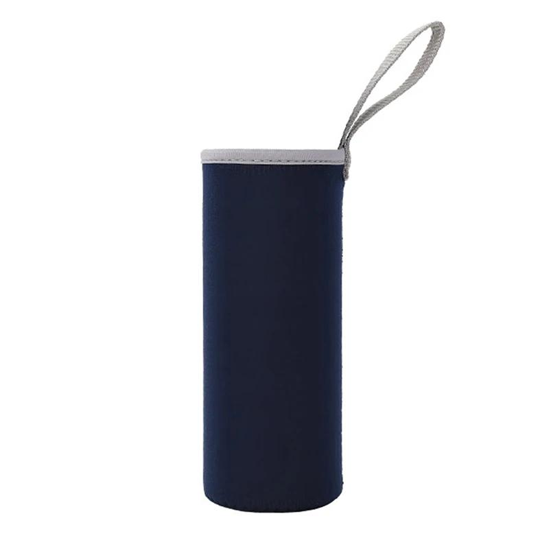 

550 мл Спортивная бутылка для воды Чехол Сумка-изолятор Термос Чехол Портативный Вакуумный Набор стеклянных стаканов Спортивный Кемпинговый Аксессуар 550 мл