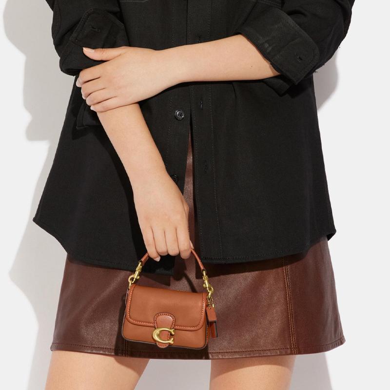 Coach Tabby 13 Multi-Functional Pocket Smooth Leather Shoulder Crossbody Mini Bag Women Bags Brown CC483-B4NP6