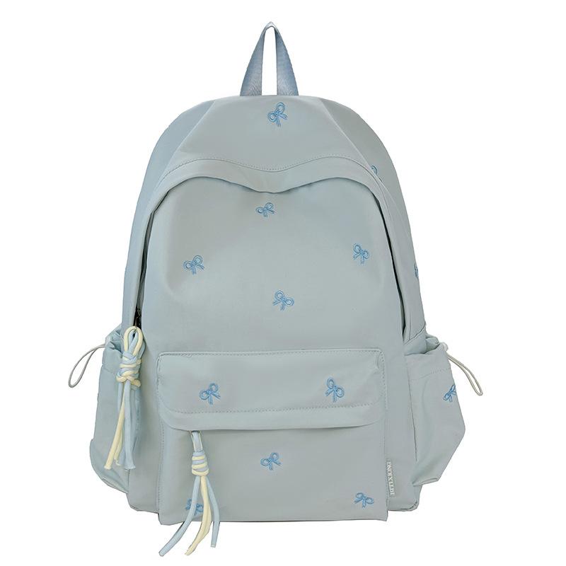 Schoolbag Small Fresh Versatile Bow School Bag School Junior High School High School Student Lightweight Backpack Ins Wind Large Capacity Backpack