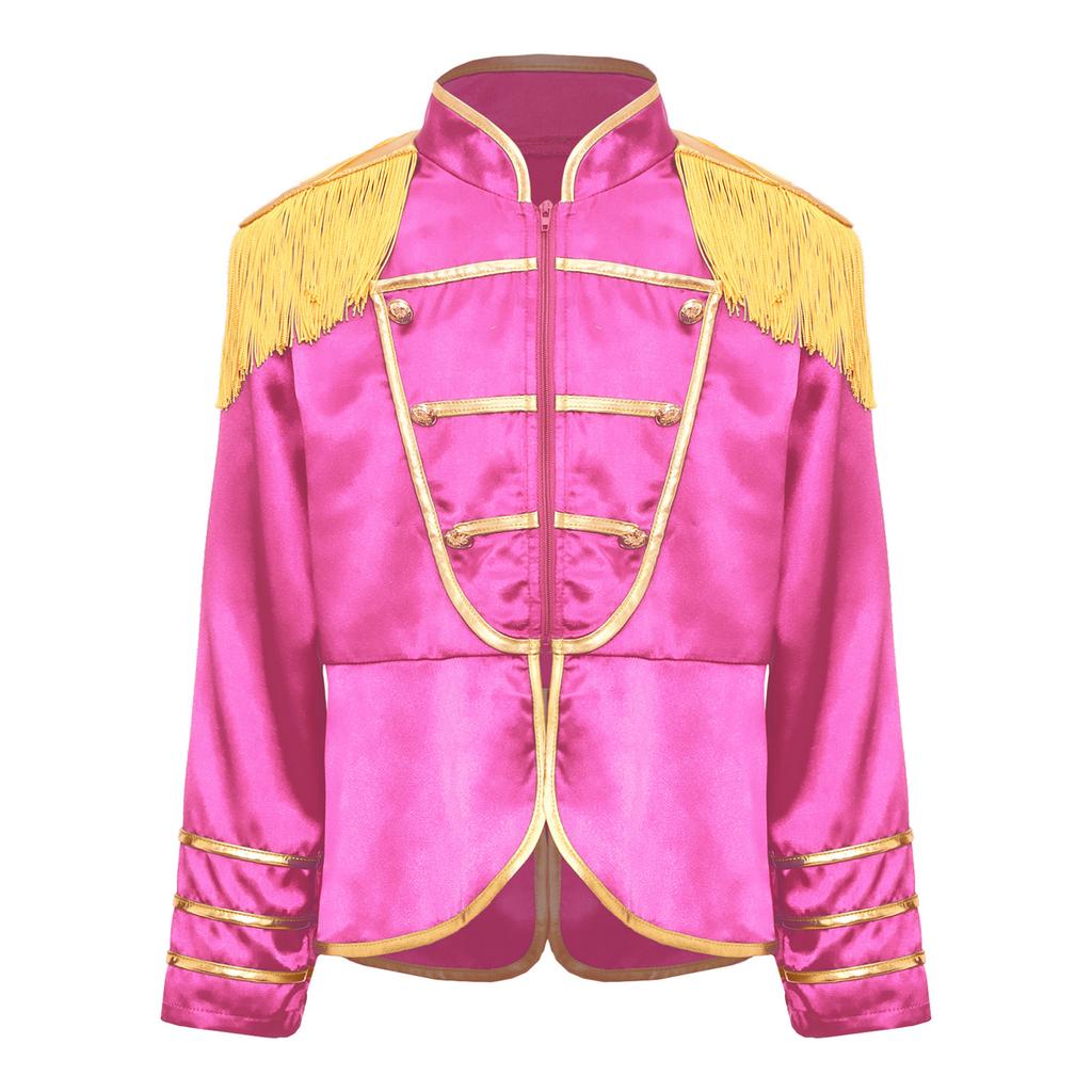 Giacca Costume Unisex per Bambini Band Rock Manica Lunga Frange Nappe Spalline Chiusura con Zip Design Diviso Cappotto