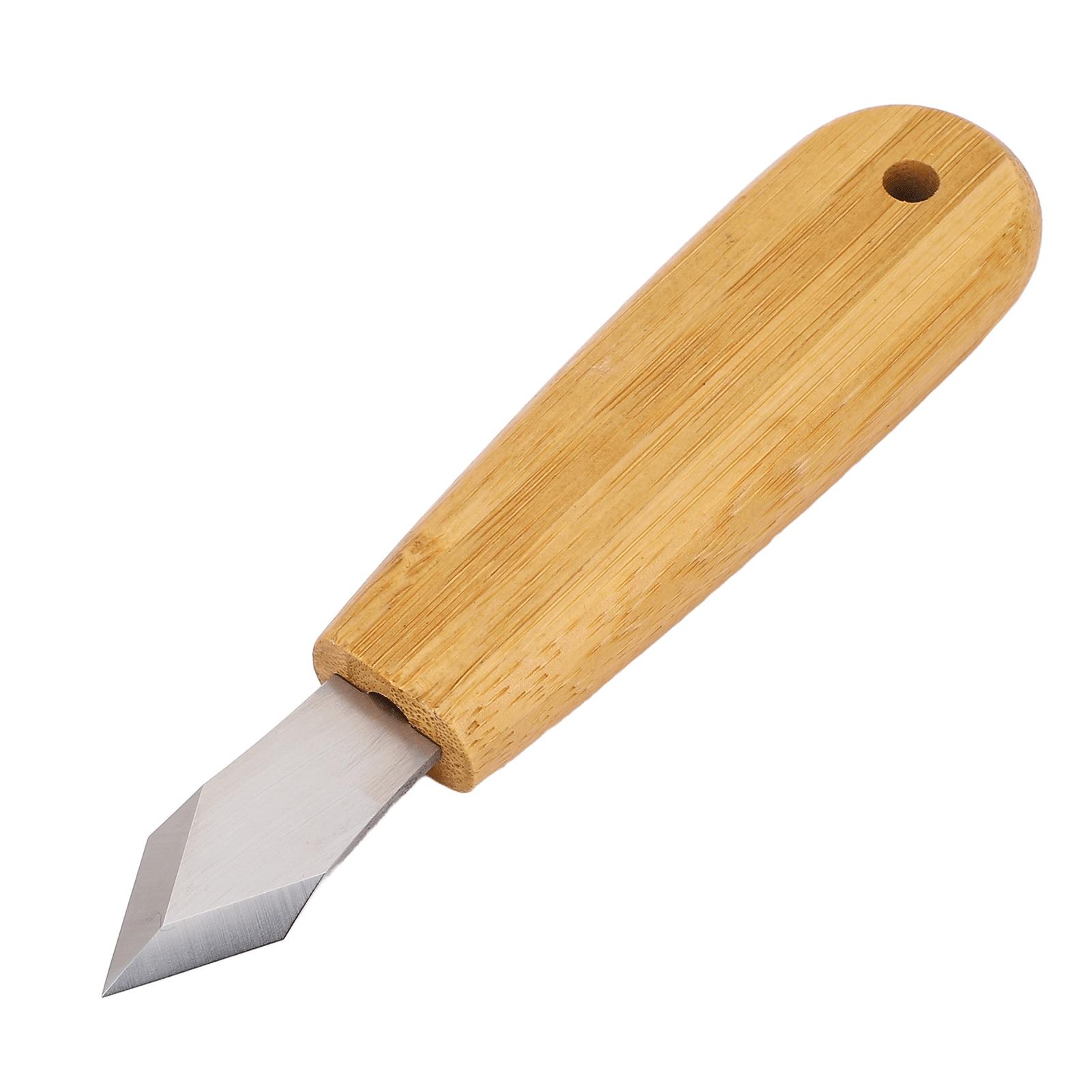 

Резак для резьбы по дереву с ручкой из бамбука и 2-мя лезвиями из стали Резак для резьбы по дереву для точной разметки и