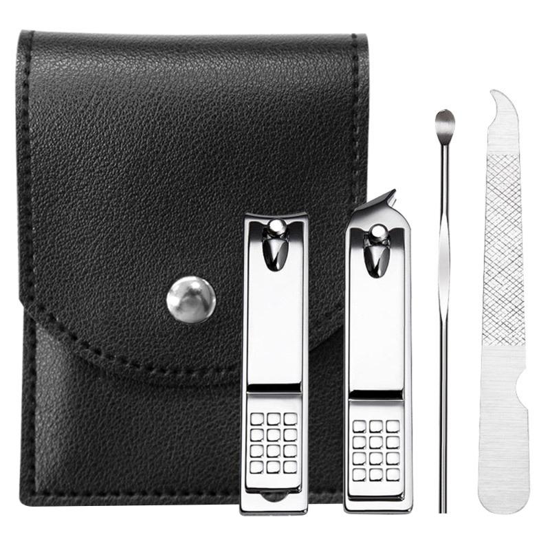 Set Manicure Set Set Coltelli per Unghie Tagliaunghie Domestici Cucchiaini per Pulizia Orecchie Set per Solchi Unghie 4 pezzi