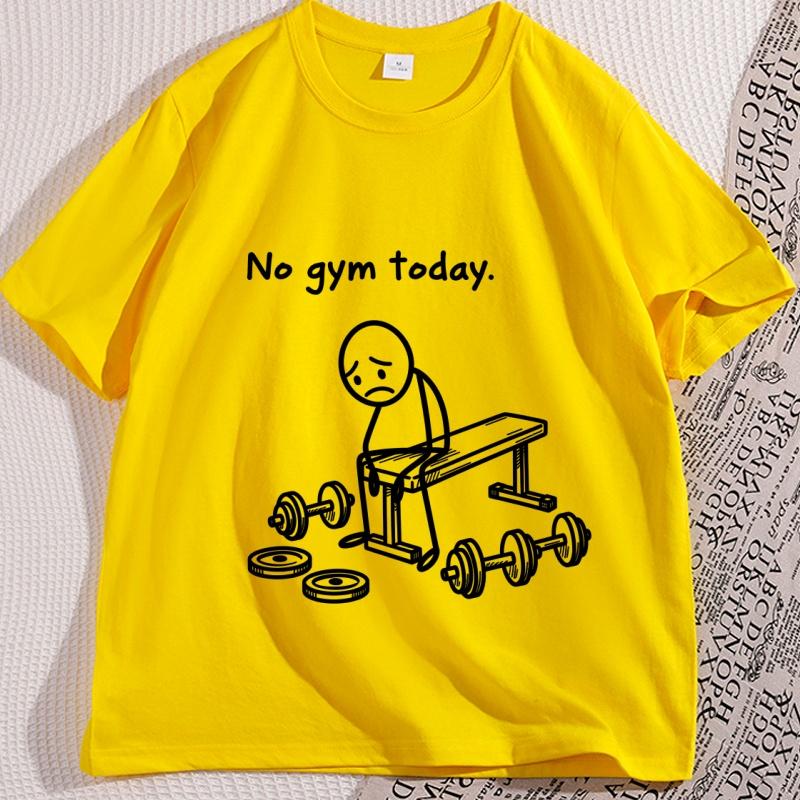 No Gym Today T Shirt Funny Fitness Tshirt Gym Lover Workout Humor T Shirt Lazy Workout Humor TShirt Men Women Cotton Tees