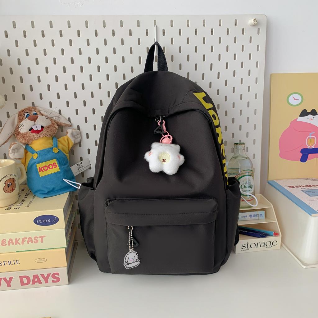 Summer Korean version fresh solid color casual size backpack large capacity primary and secondary school students go out to play small backpack