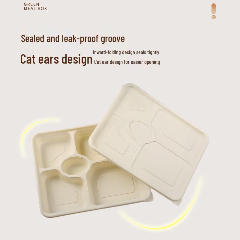Xinyi 5-Compartment Biodegradable Corn Starch Meal Box