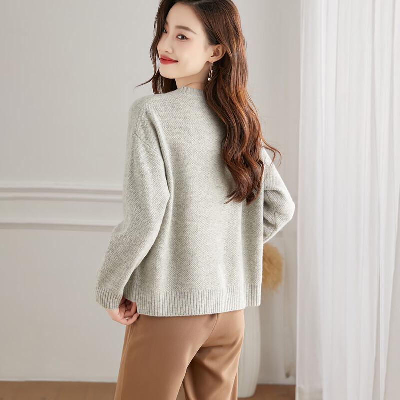 Srcr Women's 100% Wool Long-Sleeve Sweater