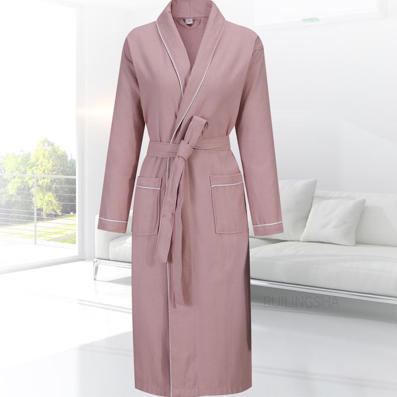 Luxury 5-Star Pure Cotton Bathrobe: Absorbent, Quick-Dry, Long Style for Men, Women, Couples, Suitable for All Seasons.