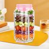 1/2Pcs Salad Storage Jar Food Grade Leakproof Clear Plastic Reusable Salad Jar Food Grade Salad Storage Container