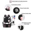 Korean K-POP Elements Pattern Backpack Fashion Casual High Quality USB Zipper Backpack K-POP Combination Pattern Backpacks