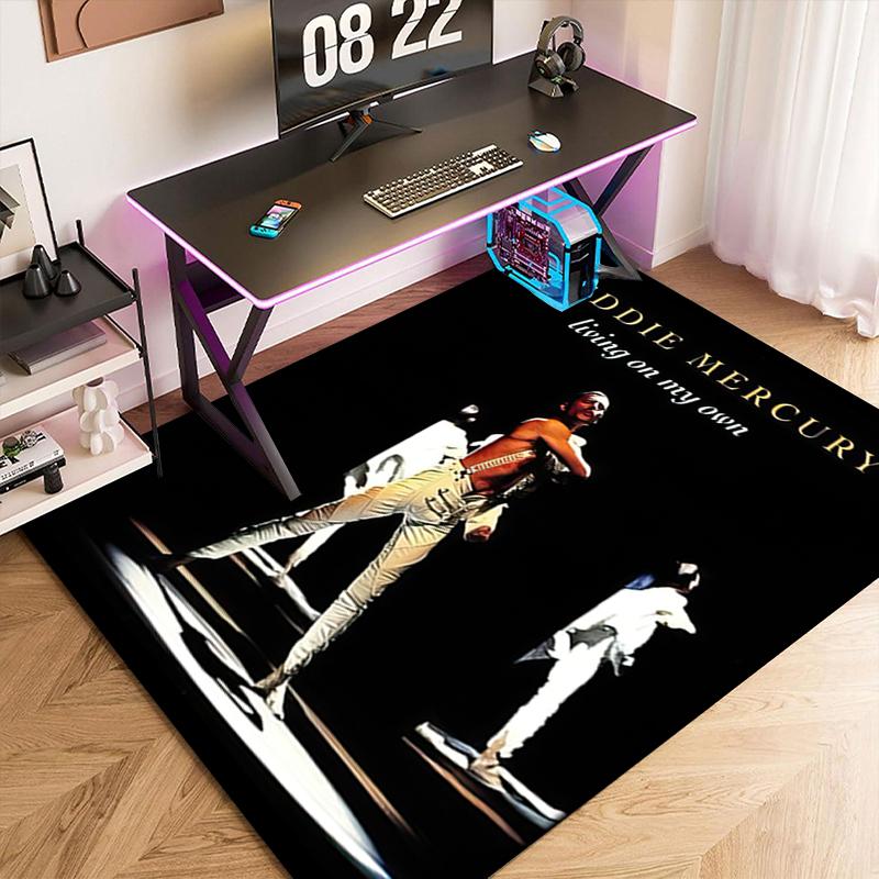 1pc Freddie Mercury album poster Carpet Rug for Living Room Bedroom Home Sofa Decoration,Kids play Non-slip Floor Mat