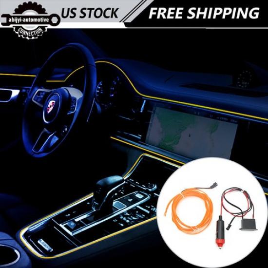 2m EL Wire Neon Light For Car Interior LED Atmosphere Strip Decor Asscessories