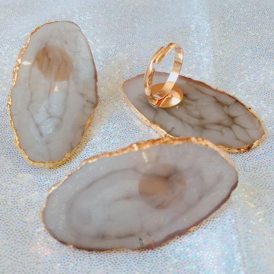 Resin Nail Art Finger Ring Plate Gel Polish Cream Holder Mixing Color Palette