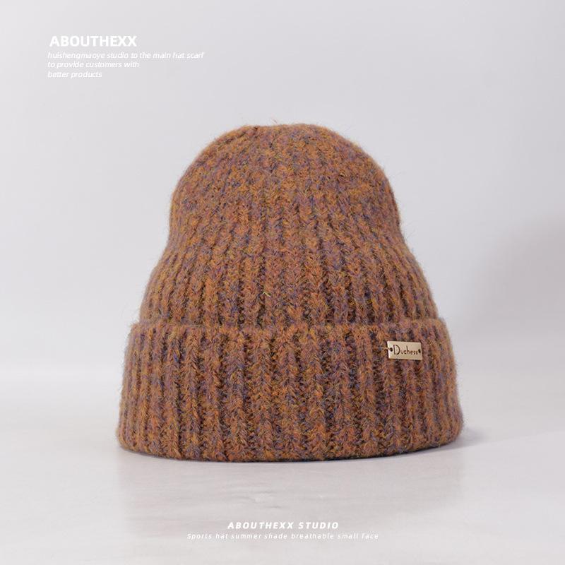 Wool Hat for Women In Winter Small Face Protection Ears and Warm Knitted Hat Outdoor Cold Protection Big Head Flange Hat Men Cold Hat