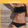 Üstün Kalite Yazlık Seksi Yırtmaçlı Düz Renk Püsküllü Bikini Arkası Açık Plaj Kıyafeti Retro Set Nihai Stil İçin