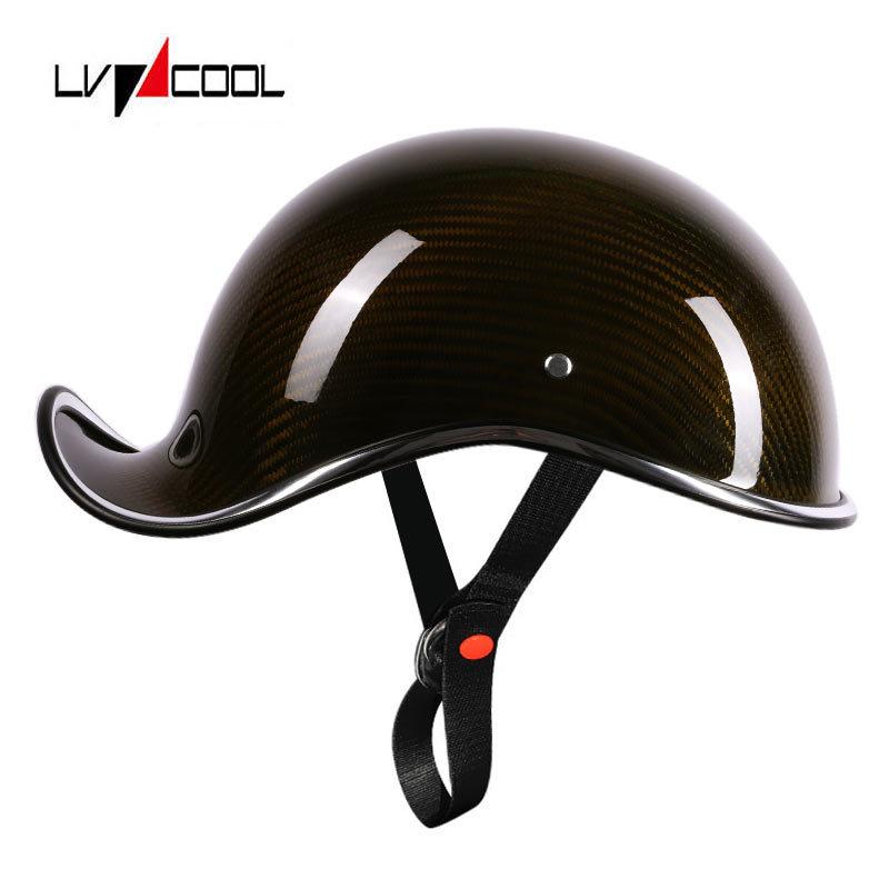 Motorcycle Carbon Fiber Helmet Male Harley Ladle Helmet Female Retro Motorcycle Half Helmet Electric Car Half Helmet Half Cover