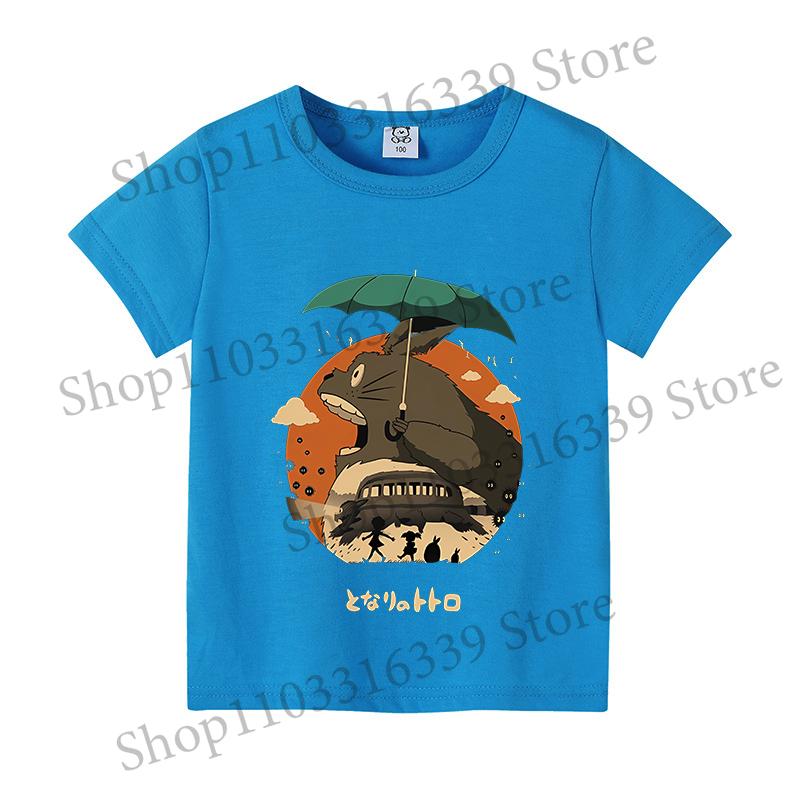 Koszulka dziecięca Totoro Dziewczynka Chłopiec Bawełna Krótki rękaw Anime Kreskówka Koszulki Moda Okrągły dekolt Koszulka Dzieci Urocze Letnie ubrania Nowe