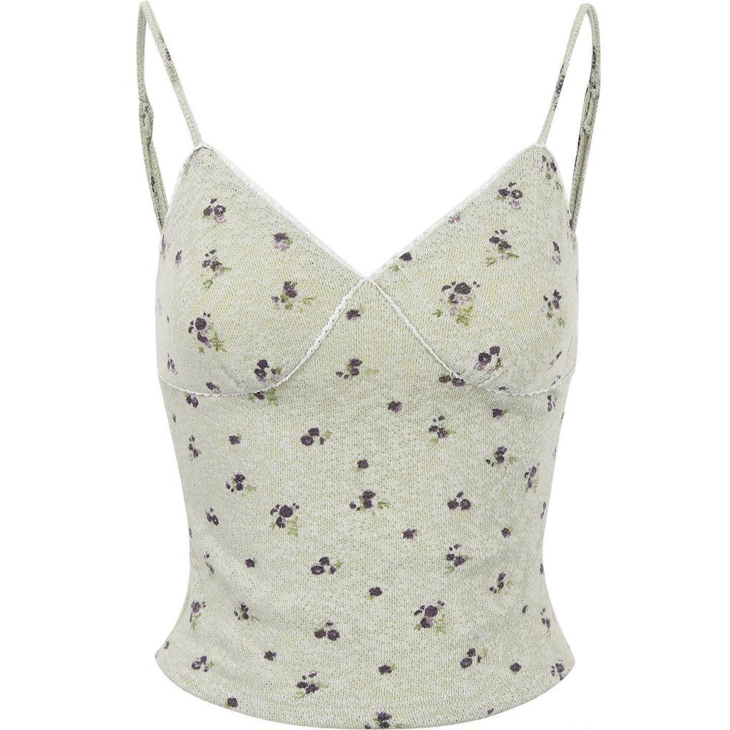 Korean-Style Early Spring Green Floral Camisole Tank Dress Set for Women - 2026.
