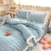 Ruffles Pillow Covers for Student Pure Color Breathable Lovely Pillow Cases for Dormitory Bedroom