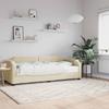Vidaxl Sofa Z Materacem Do Spania, Kremowa, 80X200 Cm, Tkanina